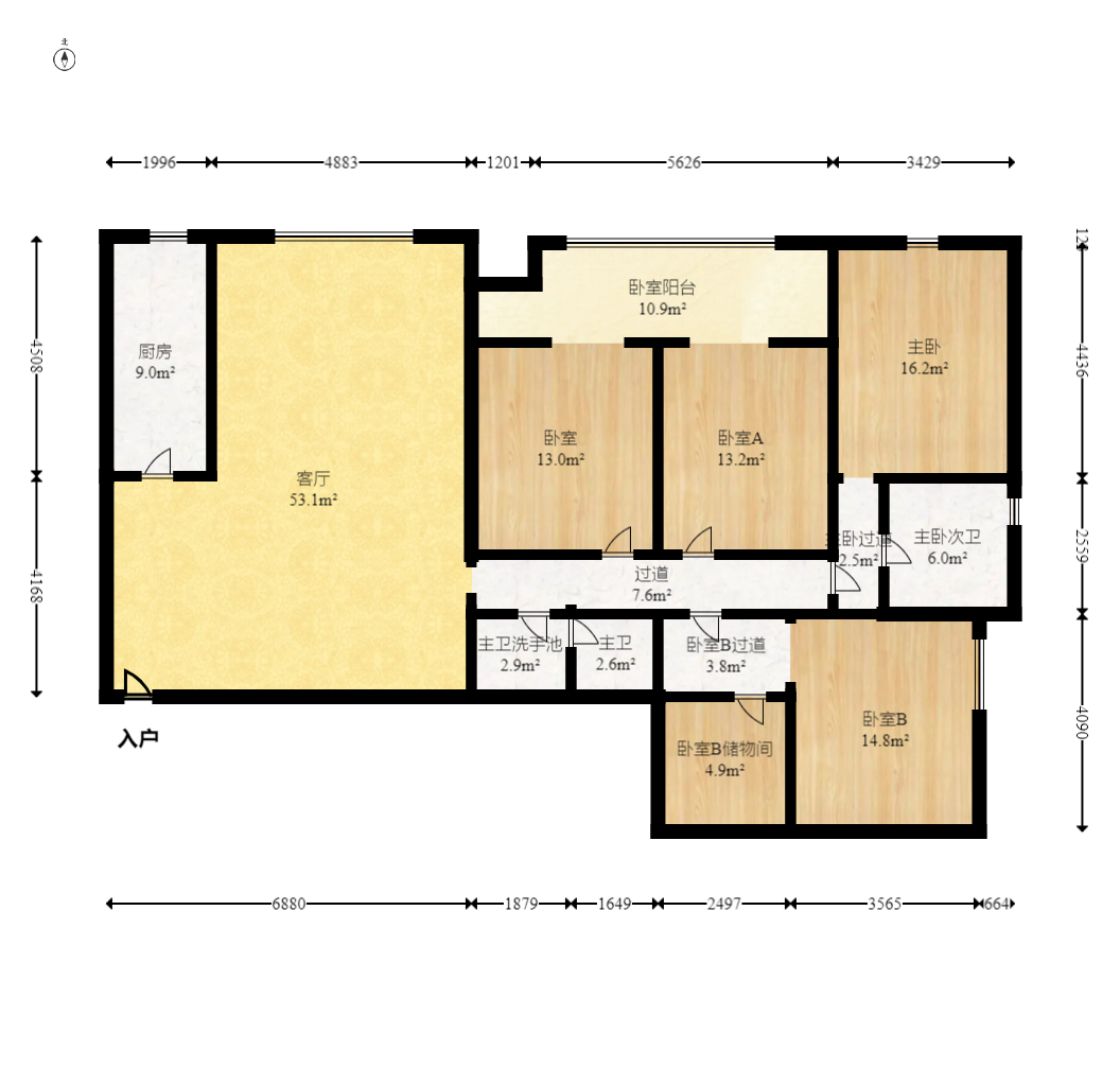 开源鑫阁 4室2厅2卫 68.0万 开源鑫阁 4室2厅2卫 68.0万户型图
