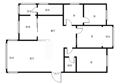 荣泰玫瑰园  4室2厅2卫   78.00万室内图