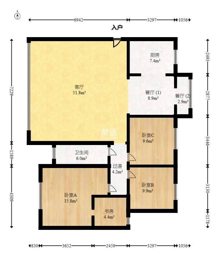 中建梅溪湖中心  4室2厅2卫   410.00万