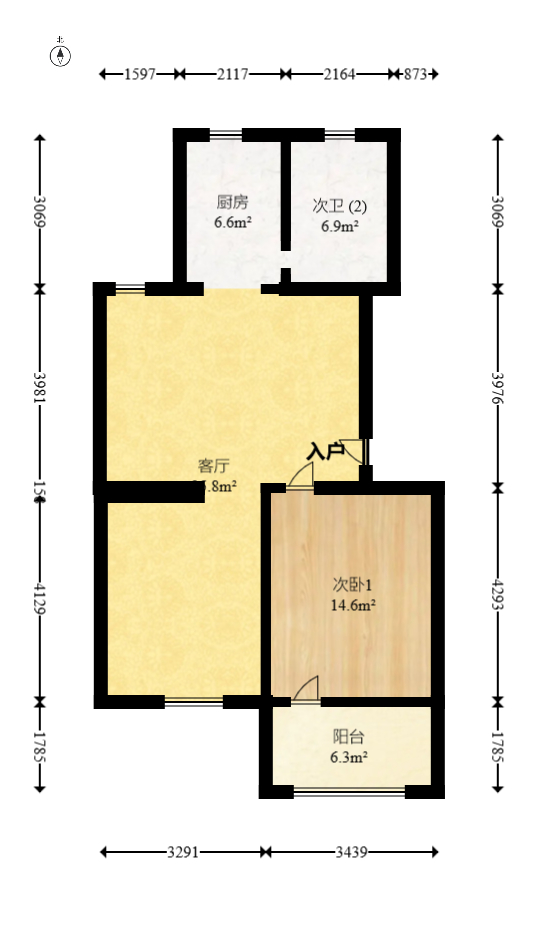 东瓜山三村(东电社区) 2室2厅1卫 40.0万 东瓜山三村(东电社区) 2室2厅1卫 40.0万户型图