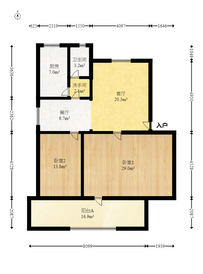 保健中心宿舍  3室2厅1卫   56.00万室内图1
