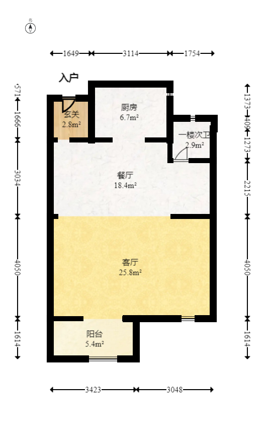 澳海谷山府  4室2厅2卫   125.00万室内图1