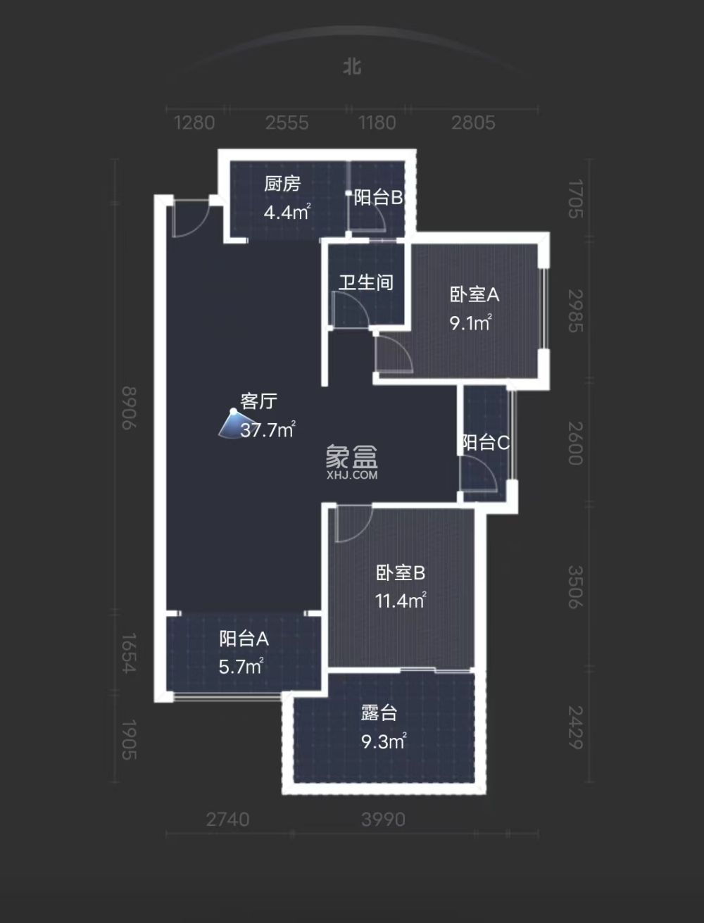 湘银星城  3室2厅1卫   48.00万