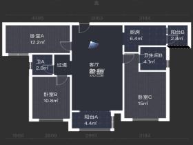 中泰财富湘江  3室2厅2卫    72.8万