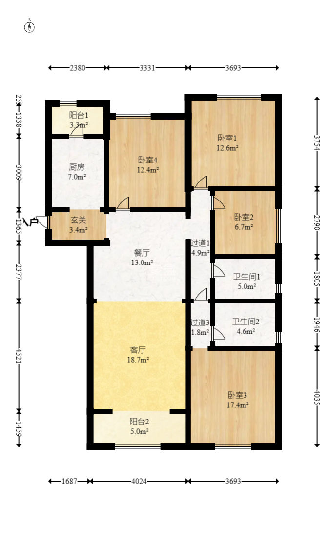 龙湖湘风原著（龙湖湘风星城）  4室2厅2卫    86.8万