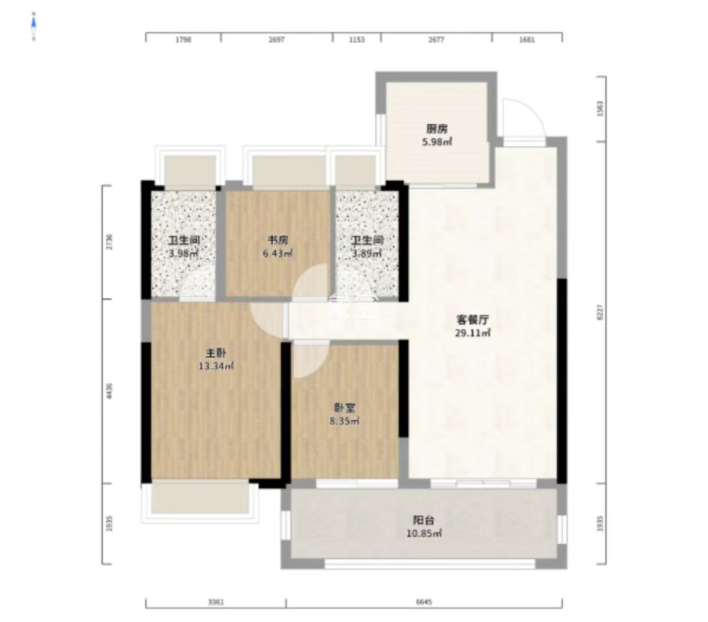 建发央著  3室2厅2卫    73.0万