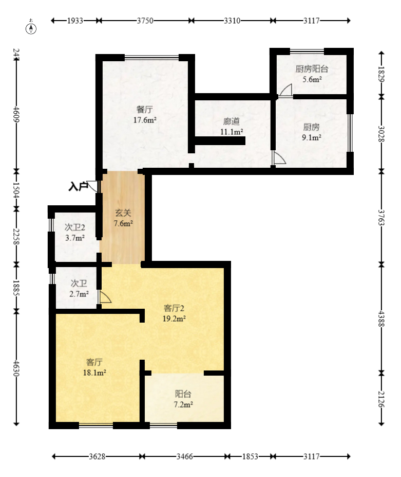 建发央著  4室2厅2卫   341.00万室内图1