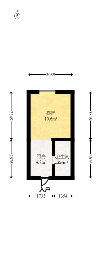 新城悦隽公园  1室1厅1卫   19.80万室内图1