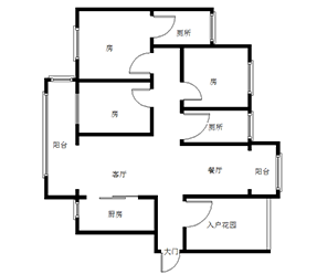 台北城  4室2厅2卫   65.80万室内图