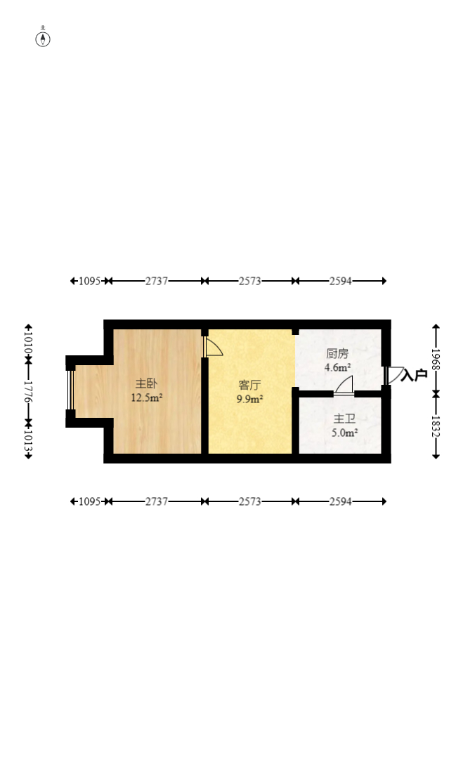 湘江银座  1室1厅1卫   41.00万室内图1