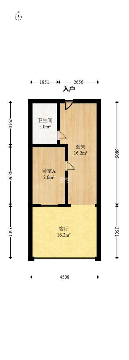 世茂铂曼  1室1厅1卫   110.00万