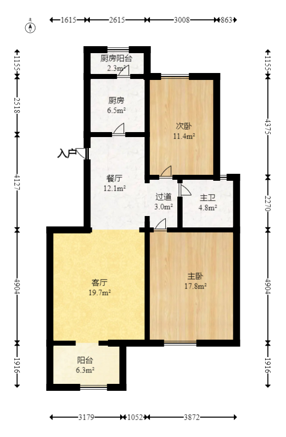 山语城二期 2室2厅1卫 64.2万 山语城二期 2室2厅1卫 64.2万户型图