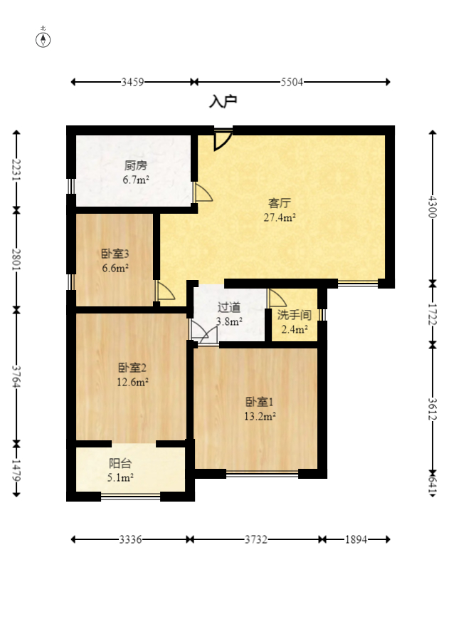 宏泽佳园 3室1厅1卫 120.0万 宏泽佳园 3室1厅1卫 120.0万户型图