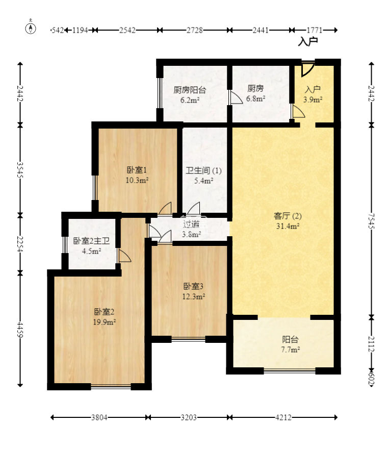 大鸿杰座  3室2厅1卫   158.00万