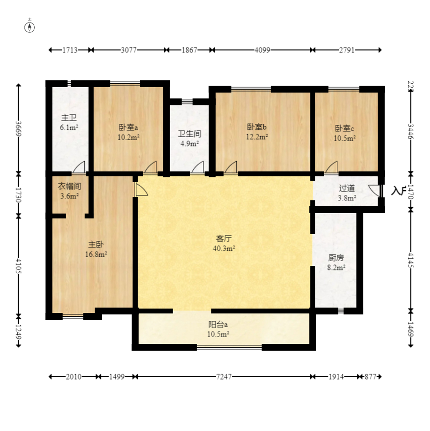 润和美郡（润和紫郡五期）  4室2厅1卫    138.0万室内图1