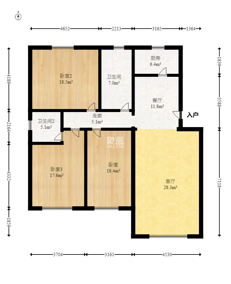 榔梨综合市场  3室2厅2卫   55.20万