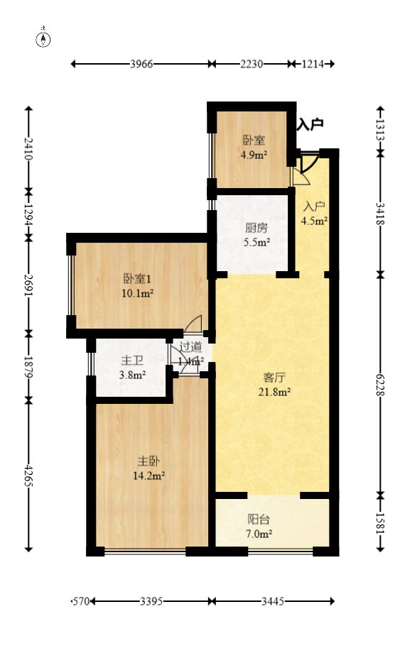 花样年华  3室2厅1卫   70.80万室内图1
