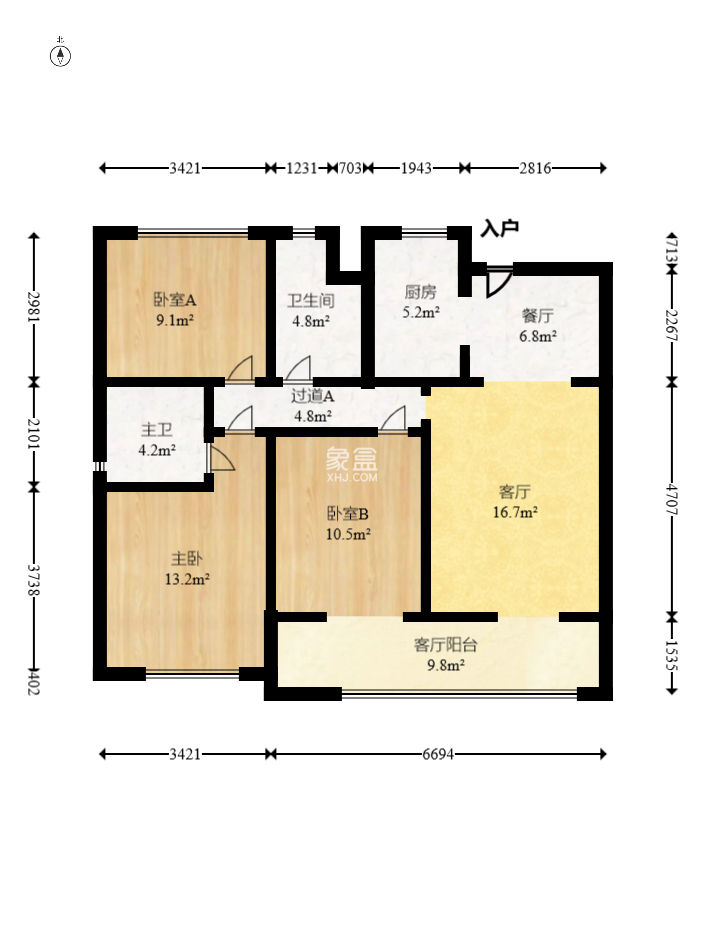 龙湖铂金中心（龙湖春江郦城）  3室2厅2卫    178.0万