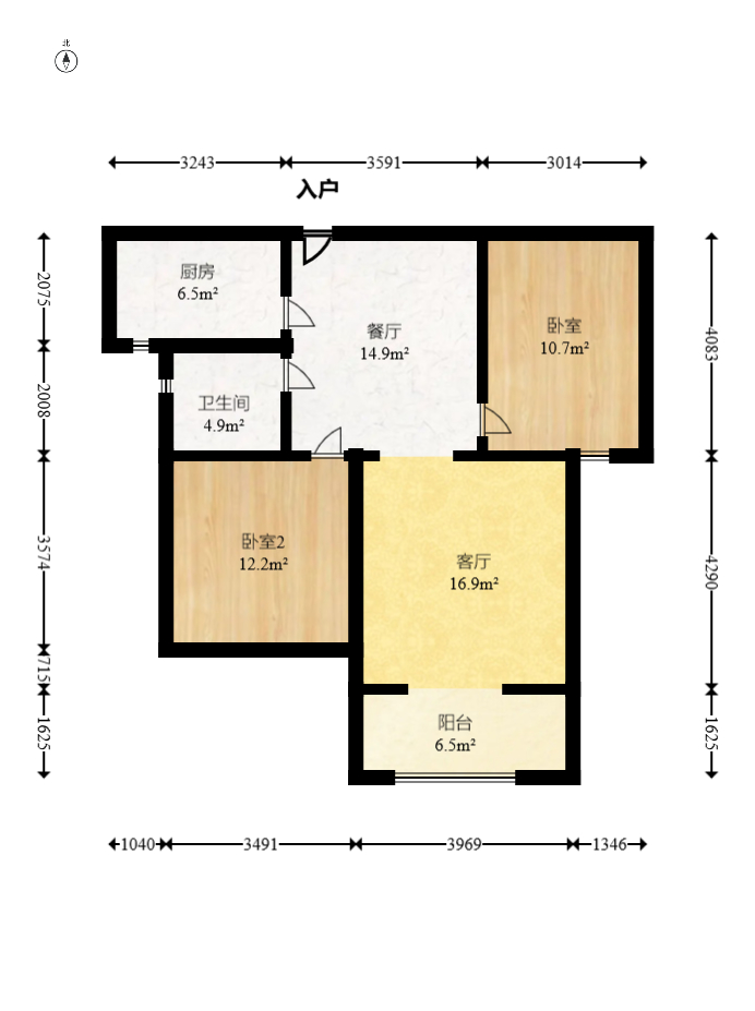 中国铁建国际城二期 2室2厅1卫 40.0万 中国铁建国际城二期 2室2厅1卫 40.0万户型图