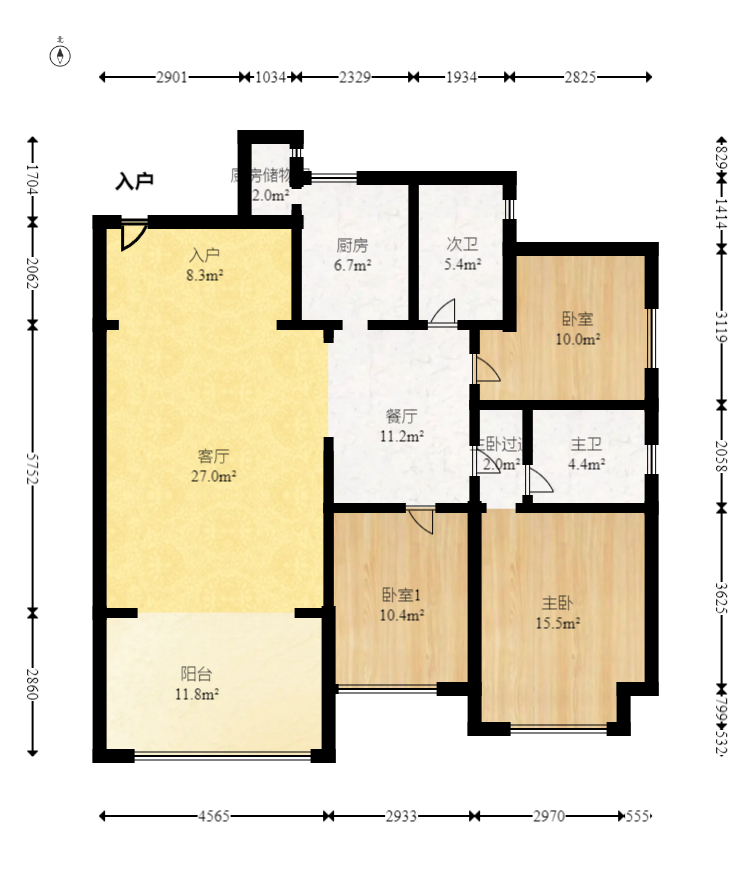 王府花园  3室2厅2卫    130.0万室内图1
