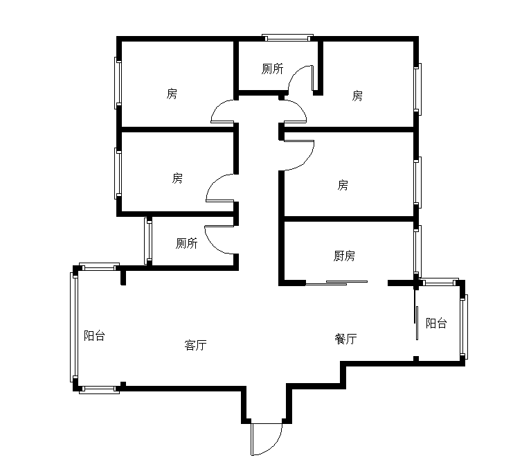 壹号公馆  4室2厅2卫   98.80万室内图1