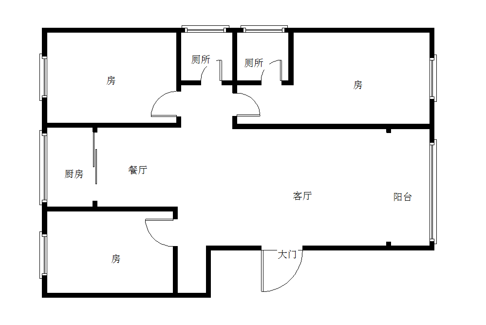 玉屏山大坡组安置区  3室2厅2卫   36.80万室内图