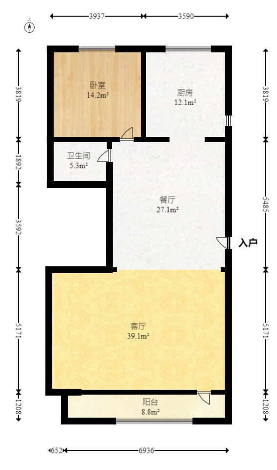 龙湖湘风原著（龙湖湘风星城）  5室3厅3卫   500.00万室内图1