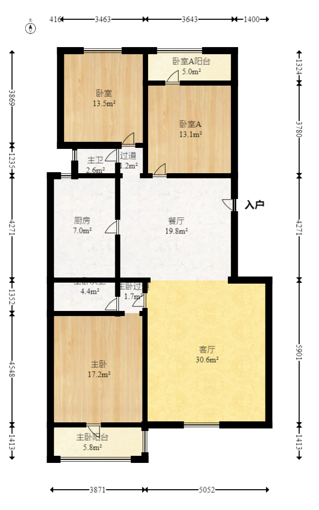 楚天家园  3室2厅2卫    85.8万 楚天家园  3室2厅2卫    85.8万户型图
