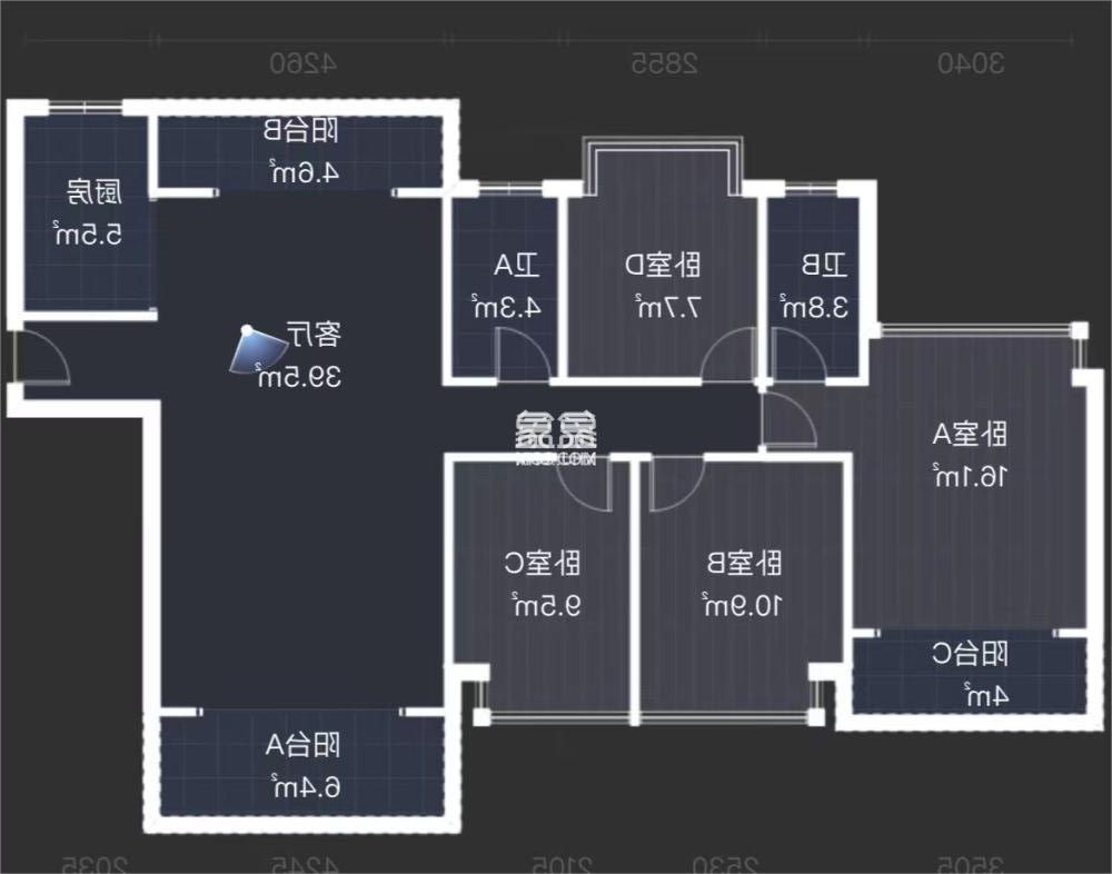 香江豪苑  4室2厅2卫   90.00万