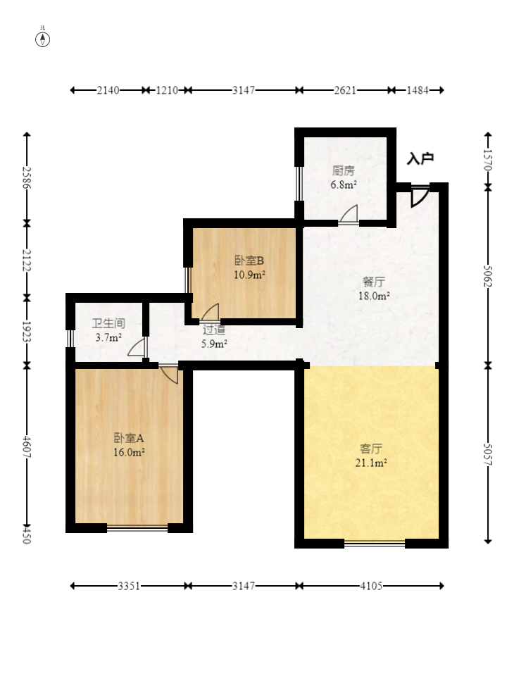 丽发新城  3室2厅1卫   85.00万室内图1