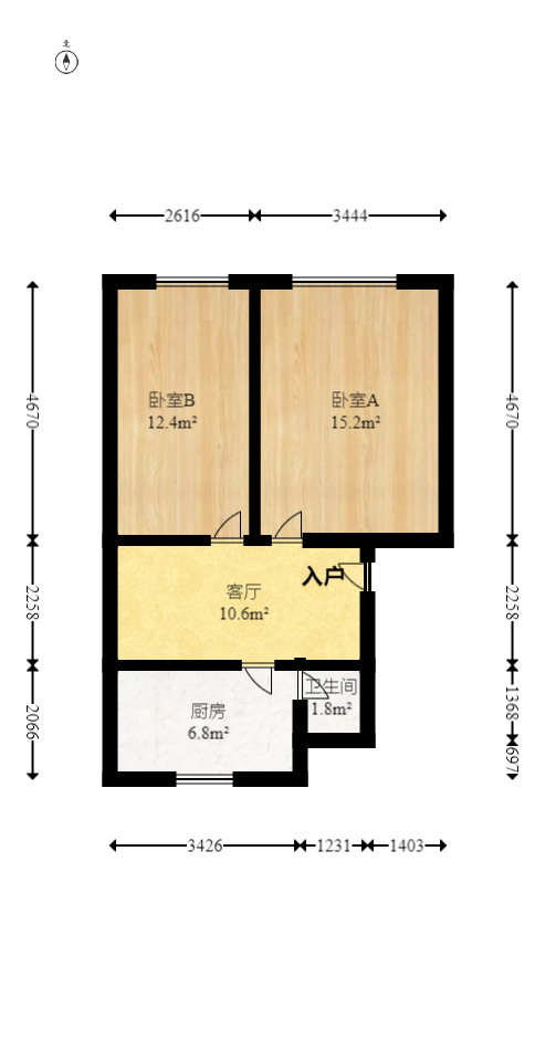 香樟路湖南有色劳动保护研究院宿舍  2室1厅1卫   30.00万室内图1