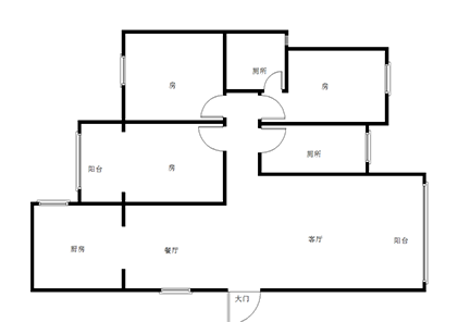 建宸贰号公馆  3室2厅2卫   66.80万室内图