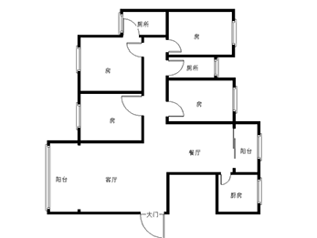 阳三俪景  3室2厅2卫   61.80万室内图