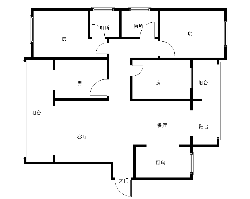 壹号公馆  4室2厅2卫   88.80万室内图1