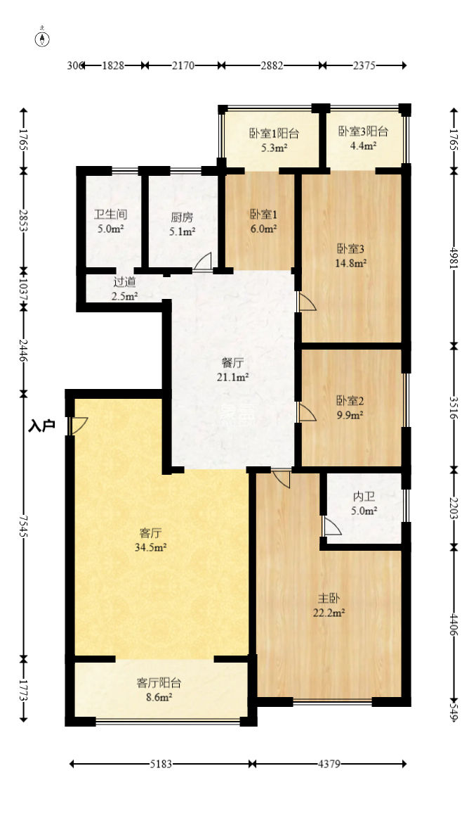 嘉盛逸林园（新合村综合楼）  4室2厅2卫   148.00万