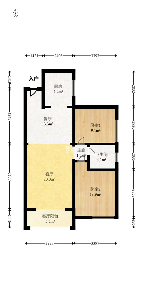 万芙锦城  2室1厅1卫   76.00万