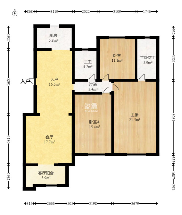 晶华美地  3室2厅2卫   67.00万