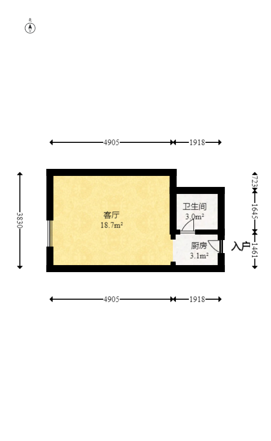 MOMA当代广场  1室1厅1卫   28.00万室内图1