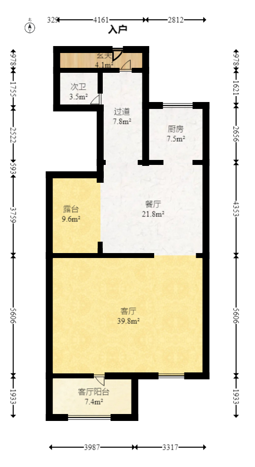 堤亚纳湾（深业沙河城）  4室2厅2卫   330.00万室内图1