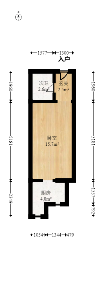 保利麓谷林语I区  1室1厅1卫   20.00万室内图1
