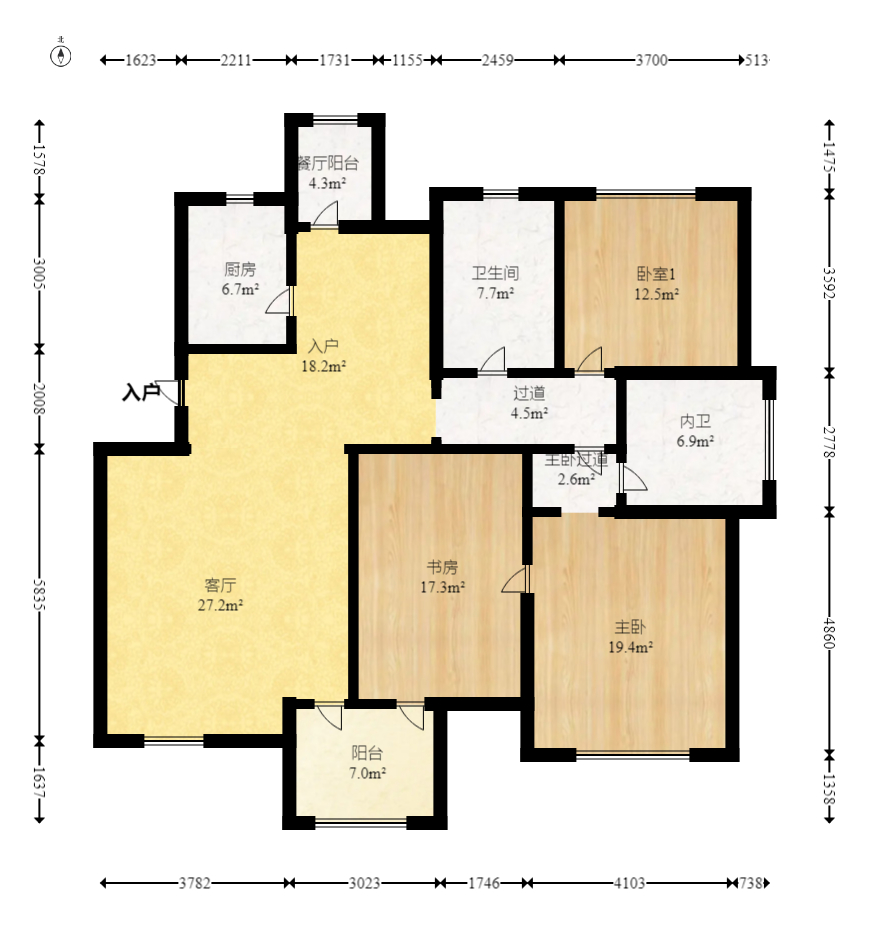 西街花园  3室2厅2卫   169.80万室内图1