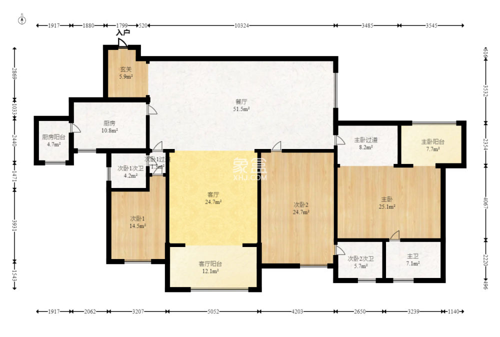 湘江壹号一二三期（创远湘江壹号）  3室2厅2卫    205.0万
