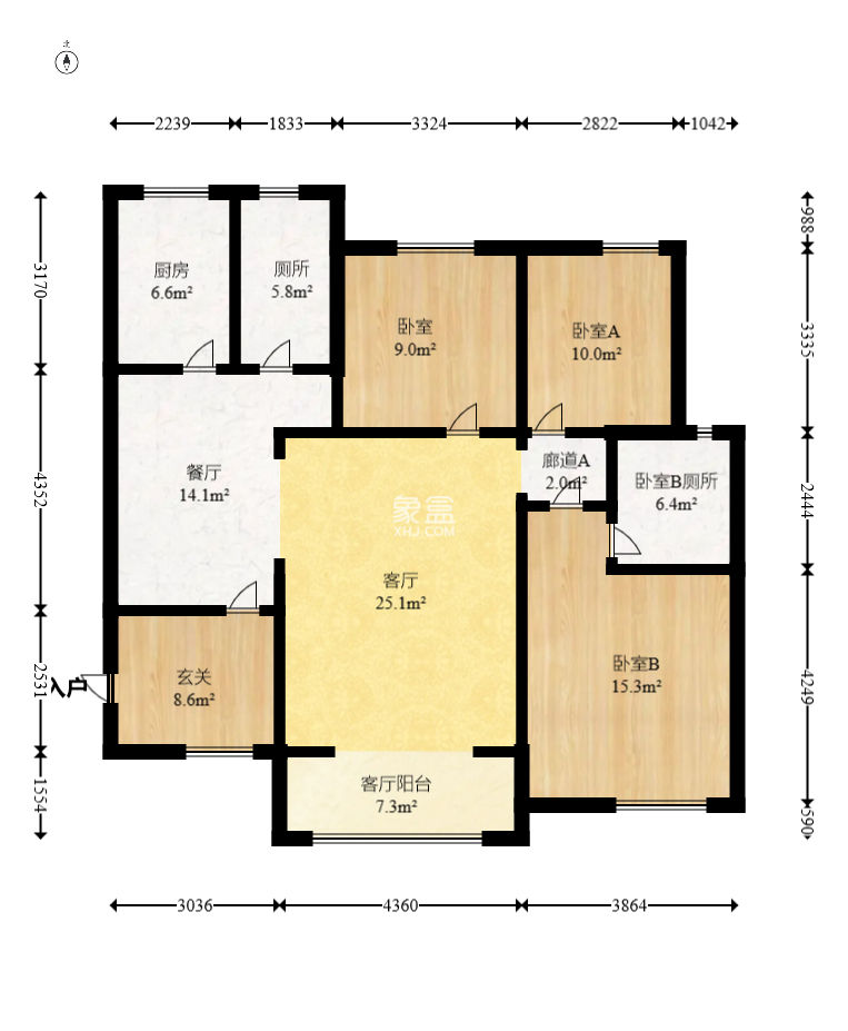 牛力家园  3室2厅2卫   120.00万