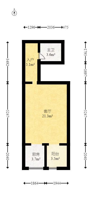 山水湾 1室1厅0卫 30.8万 山水湾 1室1厅0卫 30.8万户型图