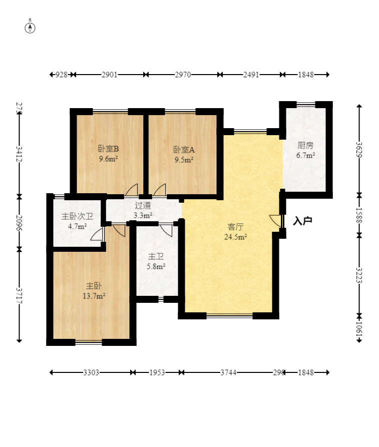 中安善化国际 3室2厅2卫 69.6万 中安善化国际 3室2厅2卫 69.6万户型图