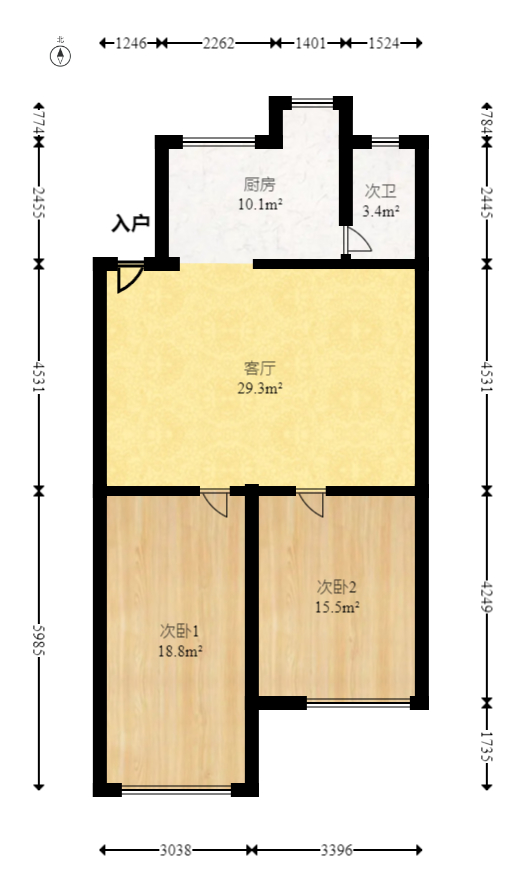 东瓜山一村  2室1厅1卫   44.00万室内图1