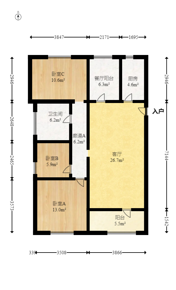 洋湖时代  4室2厅1卫    66.0万 洋湖时代  4室2厅1卫    66.0万户型图