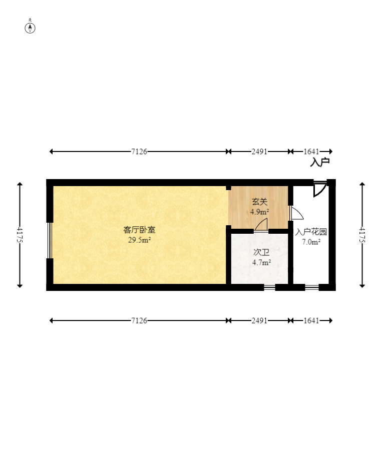 保利麓谷林语I区  1室1厅1卫   40.00万室内图1