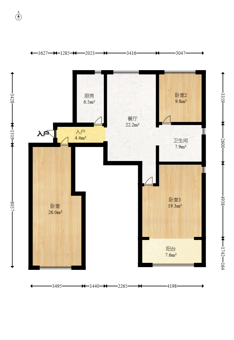 金辉优步花园 4室2厅2卫 118.0万 金辉优步花园 4室2厅2卫 118.0万户型图