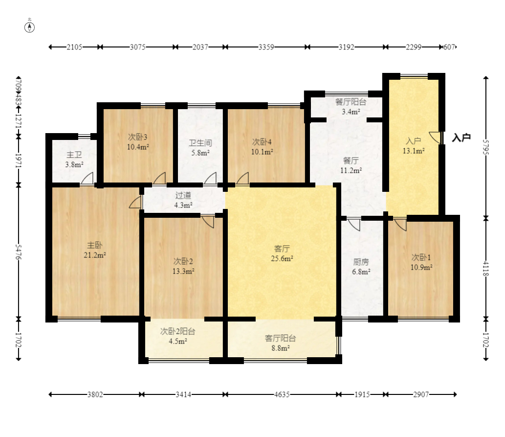 深业睿城 5室2厅2卫 99.0万 深业睿城 5室2厅2卫 99.0万户型图